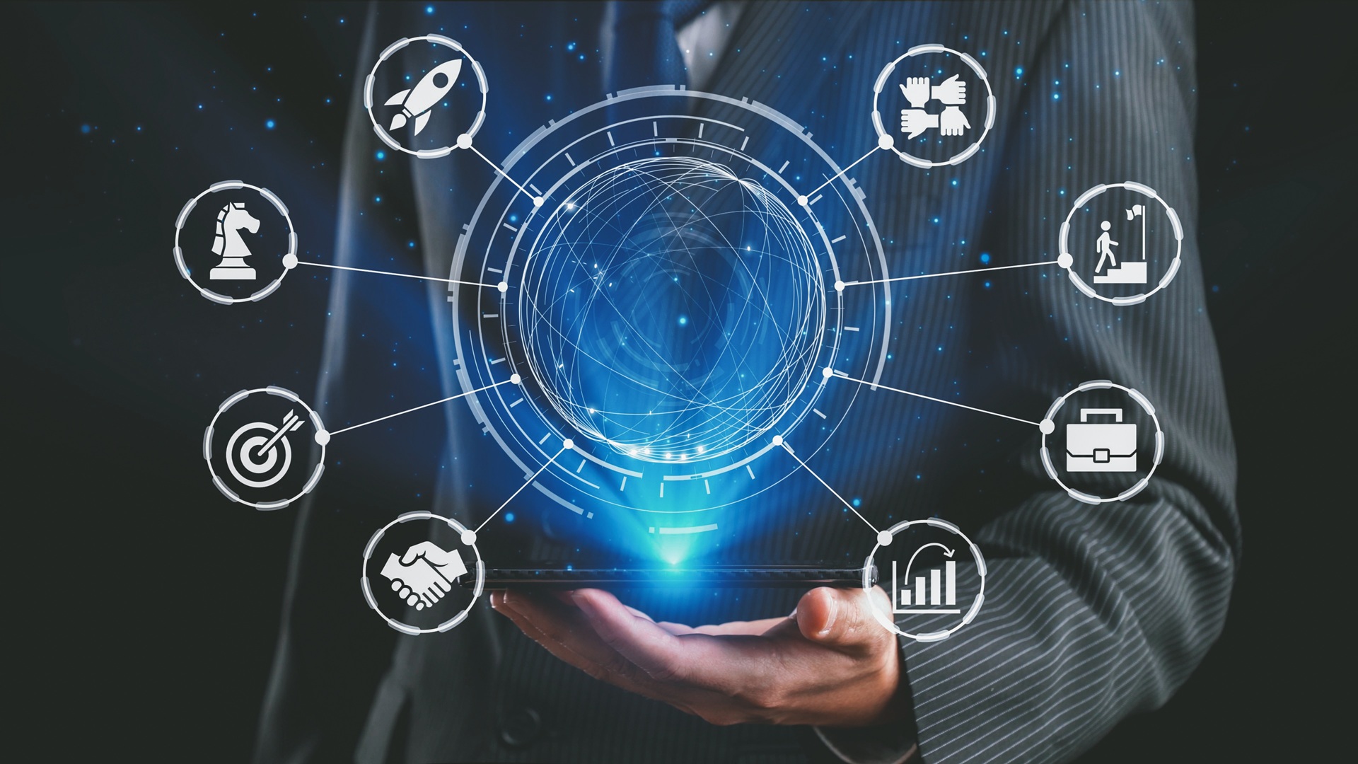 Digitale Symbole für Innovation und Technologie | temperaturbeständiger Schlauch